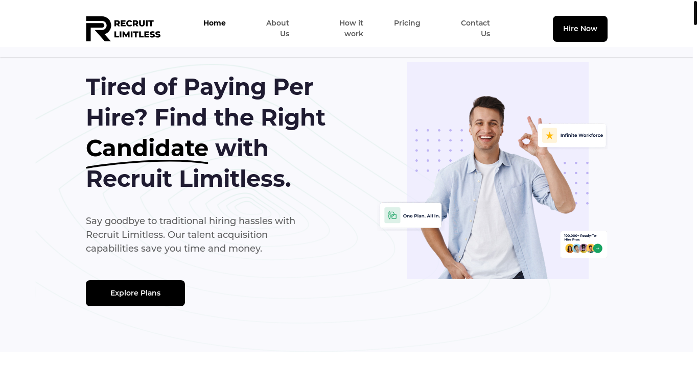 website screenshot of https://connectrecruitlimitless.com/