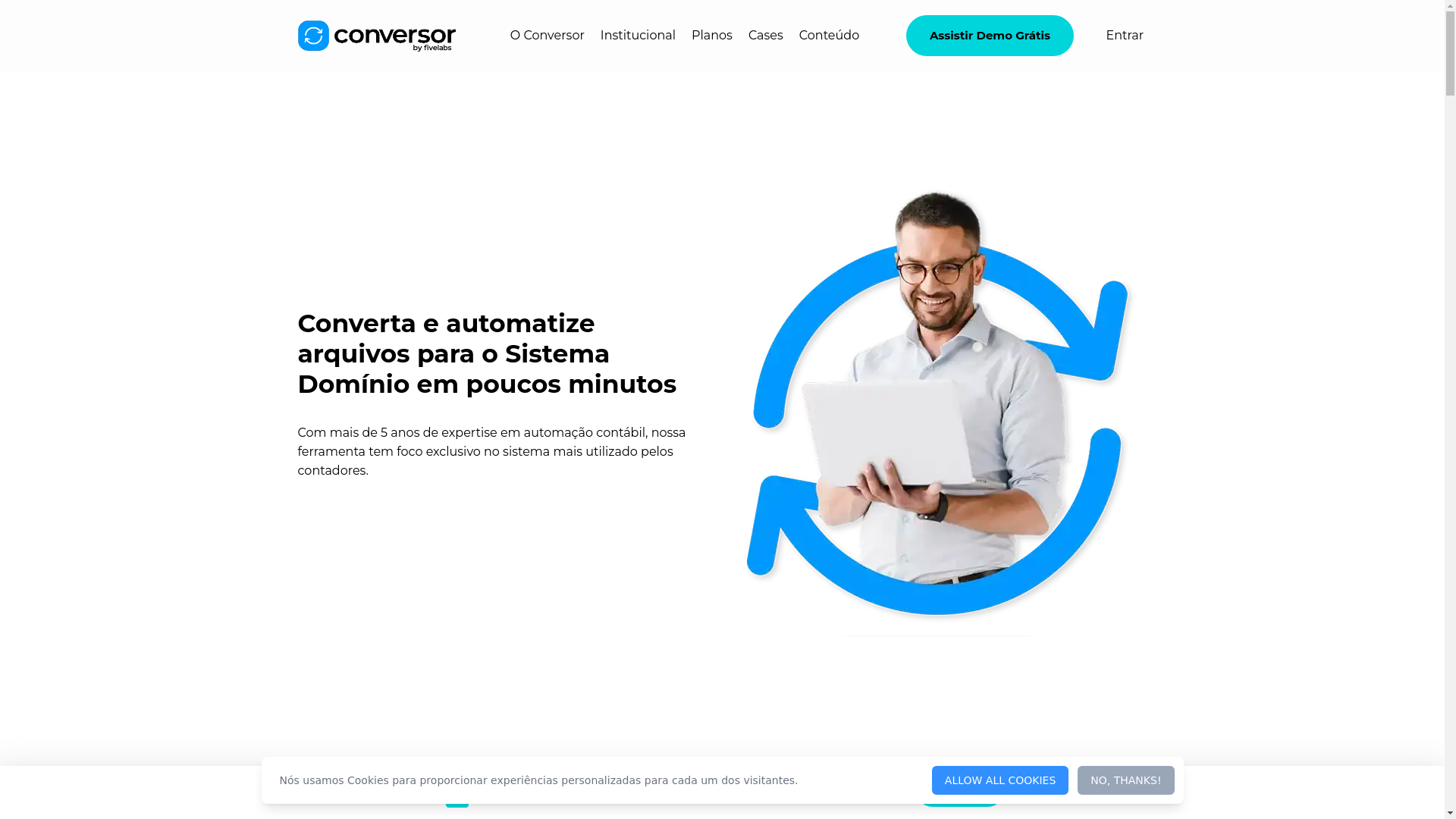 website screenshot of https://conversorfive.com.br/