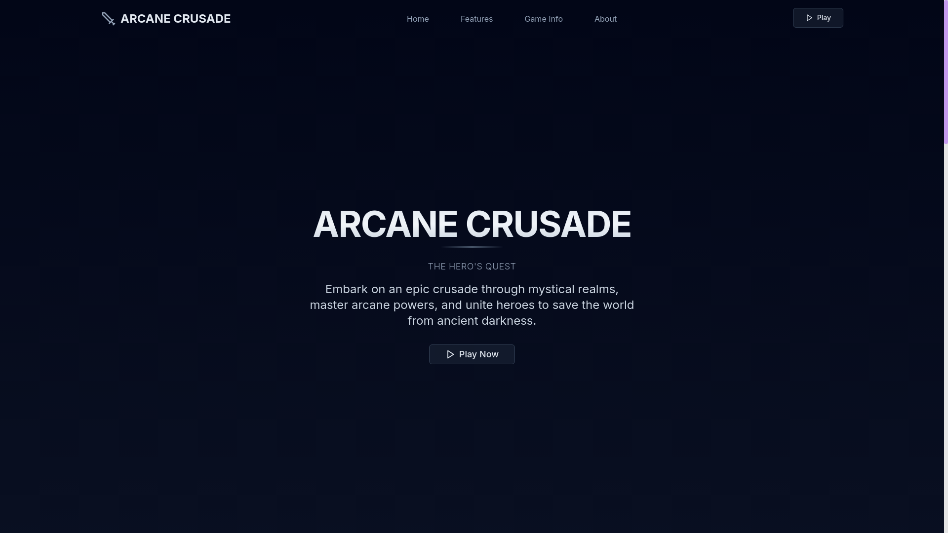 website screenshot of https://arcane-crusade.pages.dev/