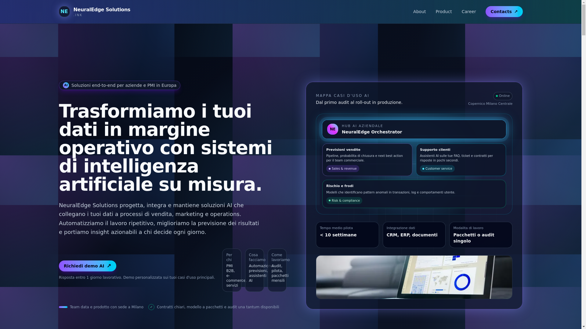 website screenshot of https://neuraledgesolutions.ink/