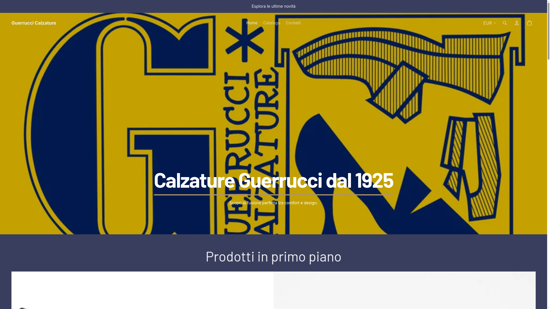 website screenshot of https://guerruccicalzature.com/