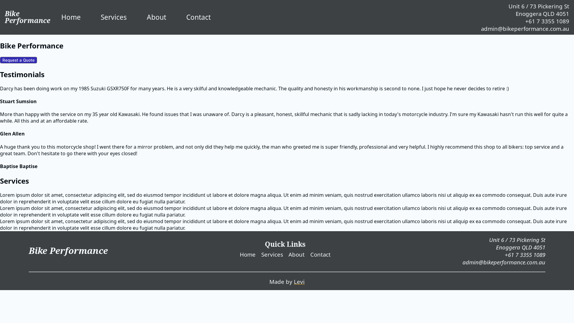 website screenshot of https://portfolio-bike-performance.pages.dev/