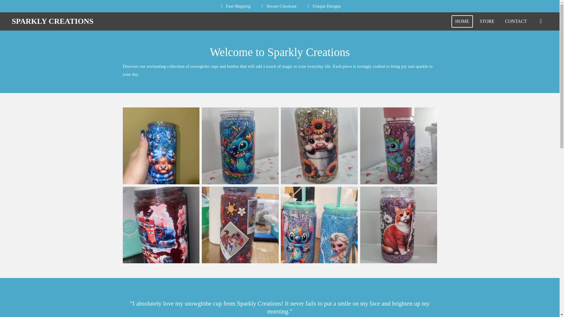 website screenshot of https://sparklycreationsnco.com/