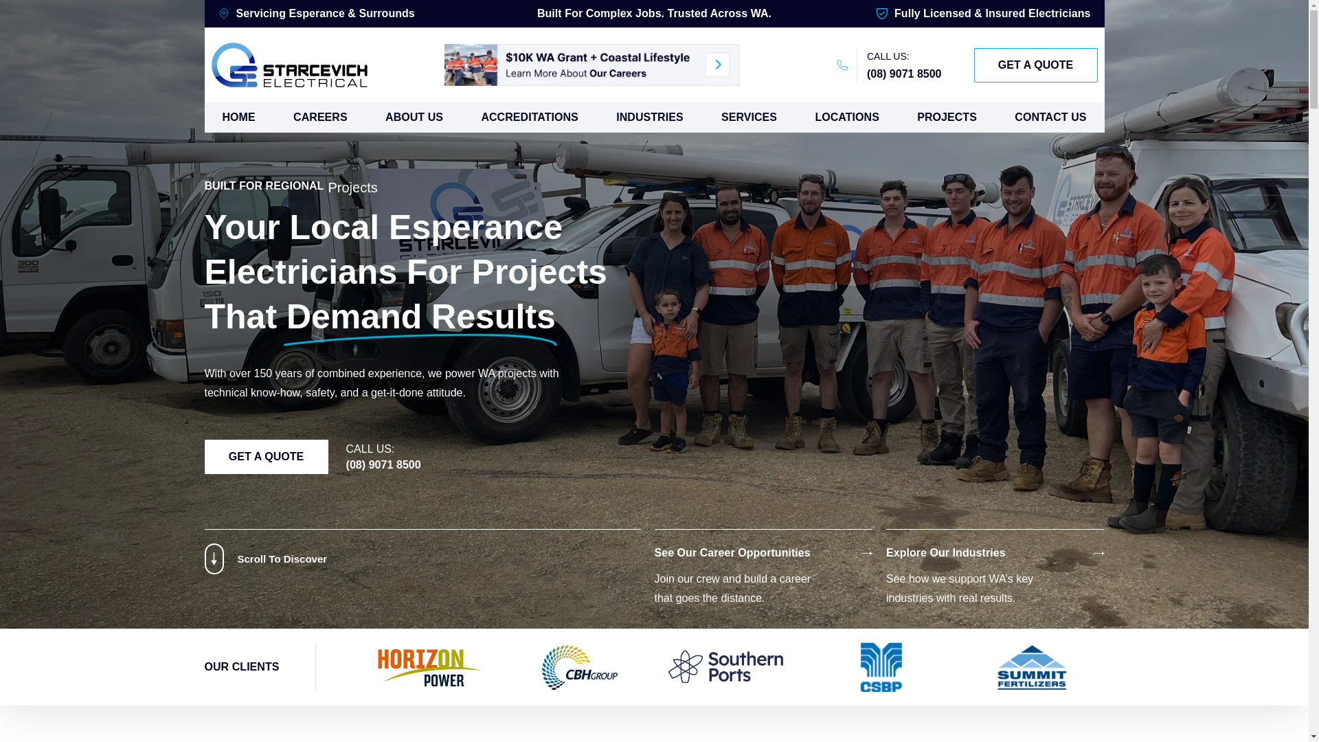 website screenshot of https://starceleclectrical.com.au/