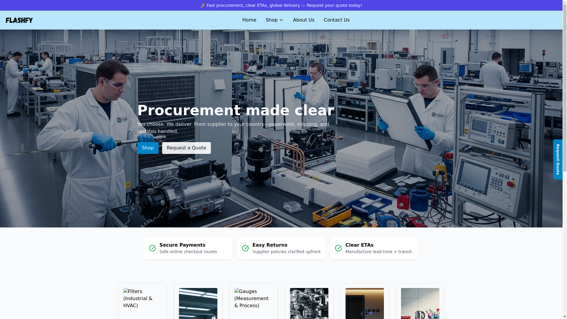 website screenshot of https://flashfy-site-v3.pages.dev/