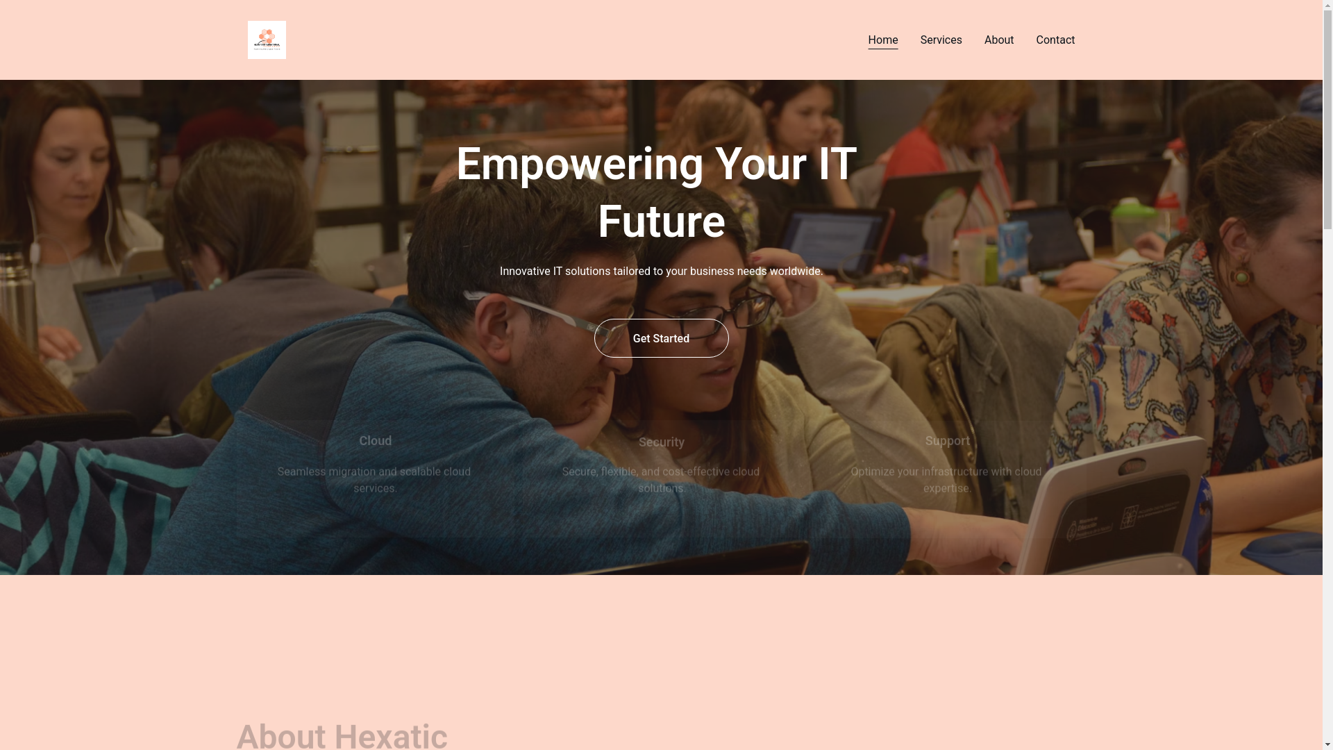 website screenshot of https://hexaticinternational.com/
