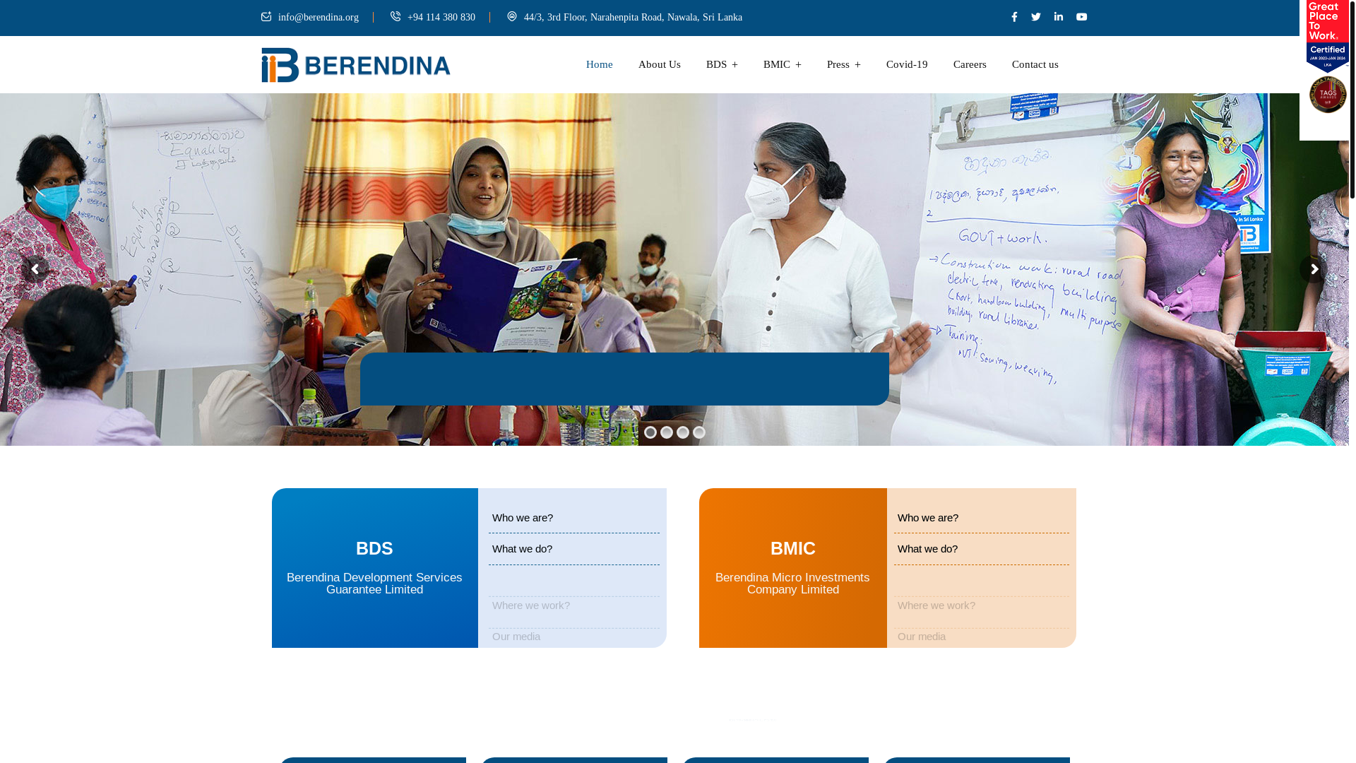 website screenshot of https://berendina.org/