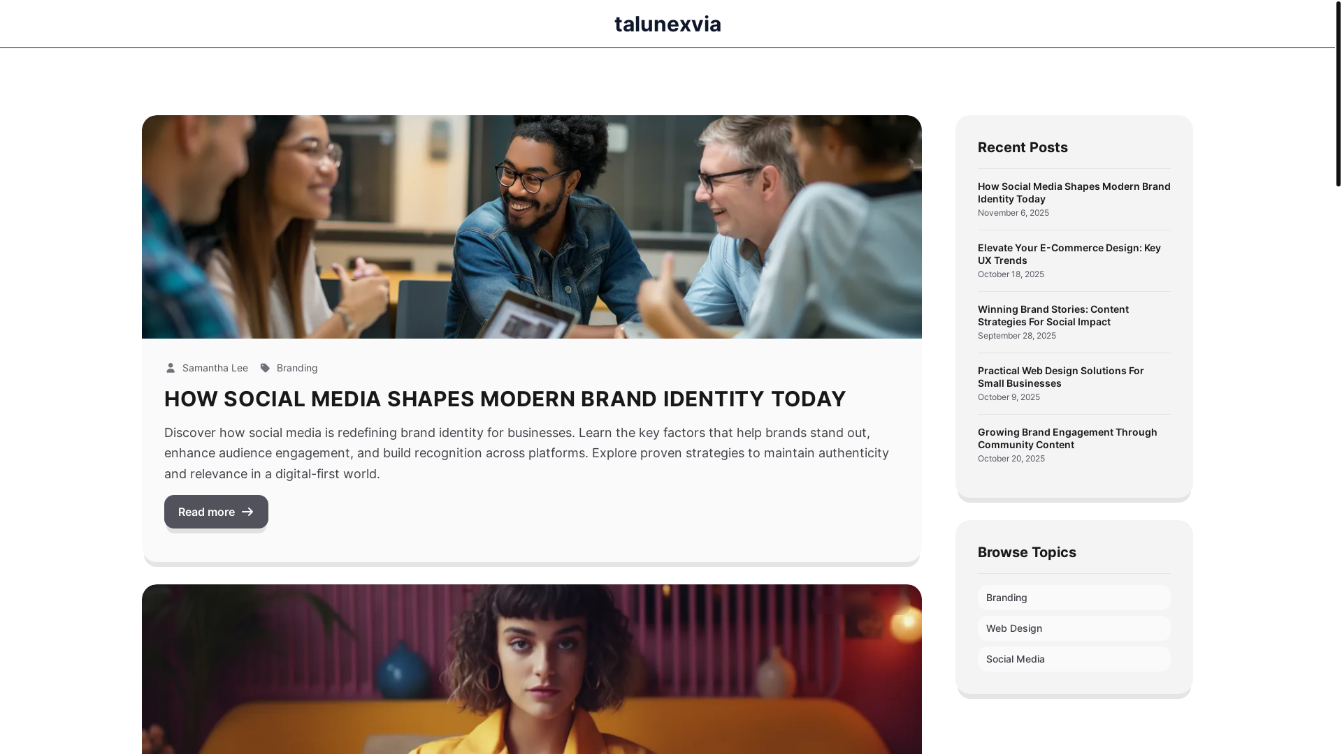 website screenshot of https://talunexvia.com/