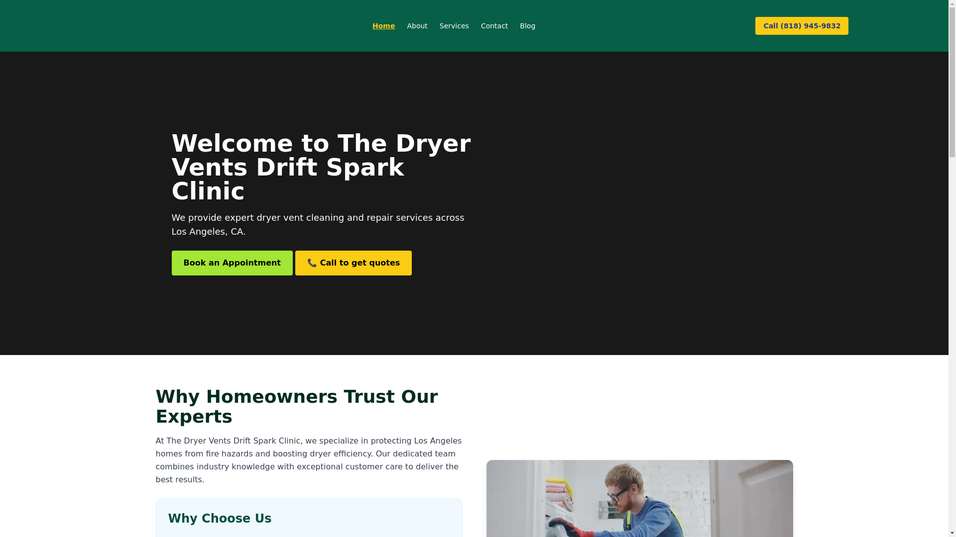 website screenshot of https://thedryerventsdriftsparkclinic.site/