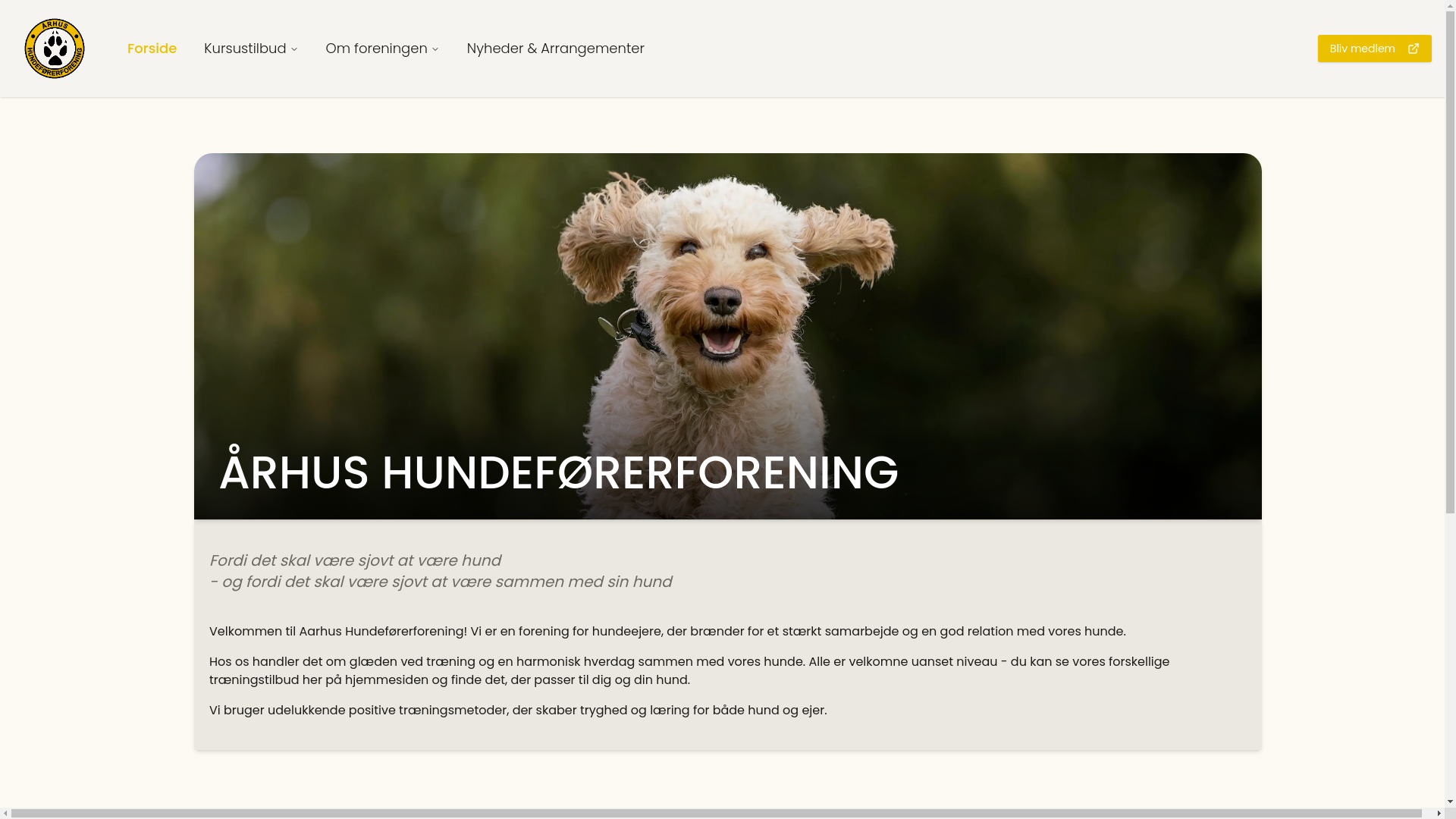 website screenshot of https://aarhushunde.dk/