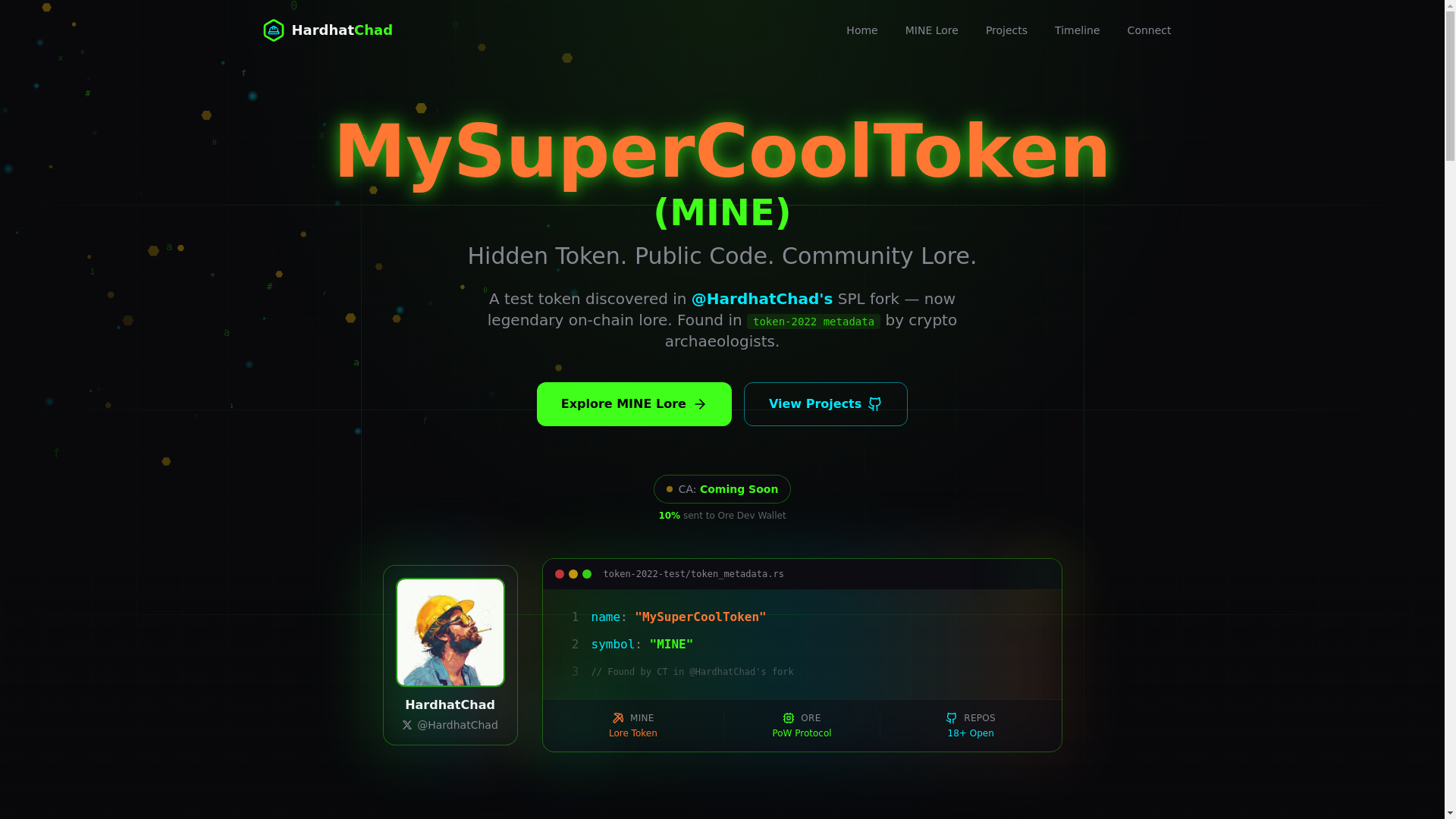 website screenshot of https://mysupercooltoken.com/