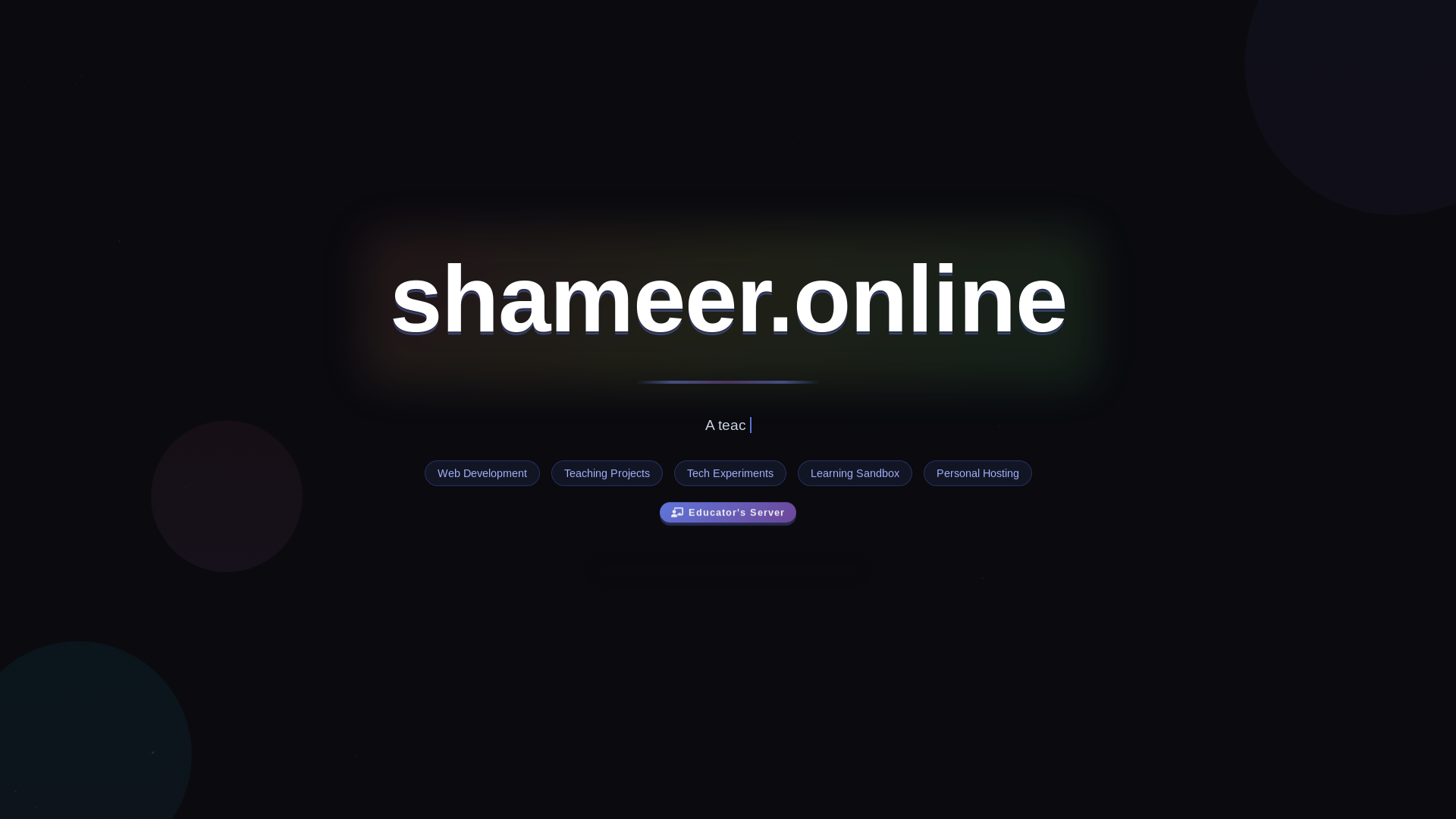 website screenshot of https://shameer.online/