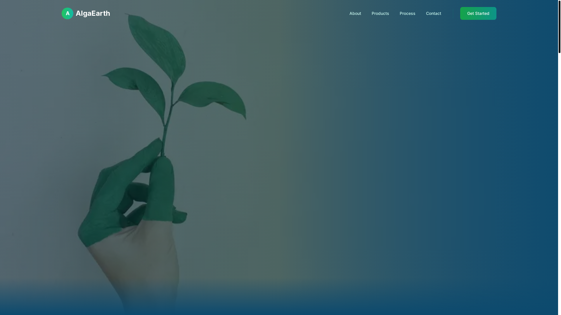 website screenshot of https://algaearth.me/