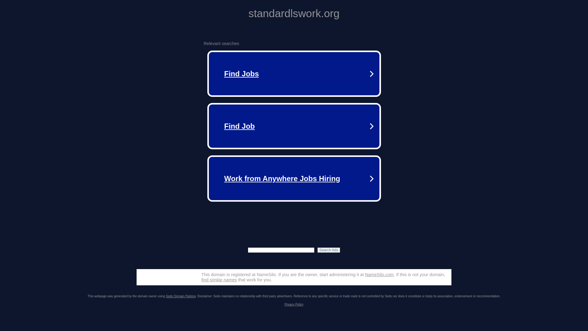 website screenshot of https://standardlswork.org/