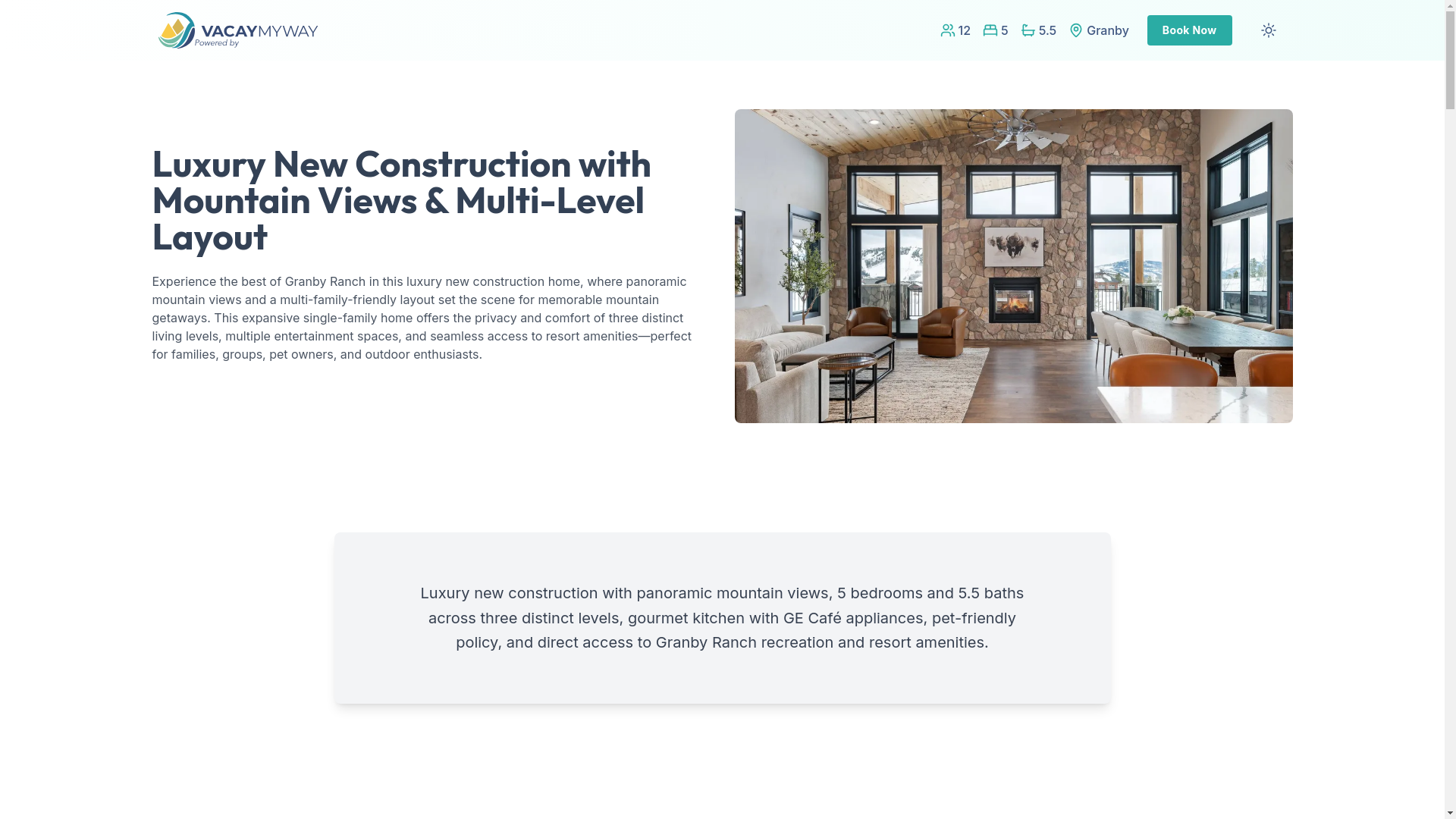 website screenshot of https://awegranby.vacations/