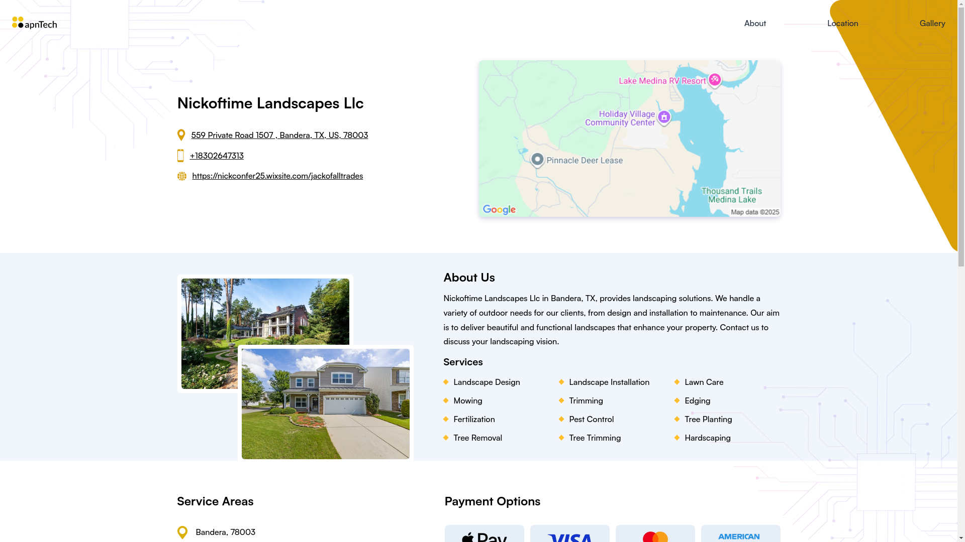 website screenshot of https://nickoftimelandscapesllc.online/