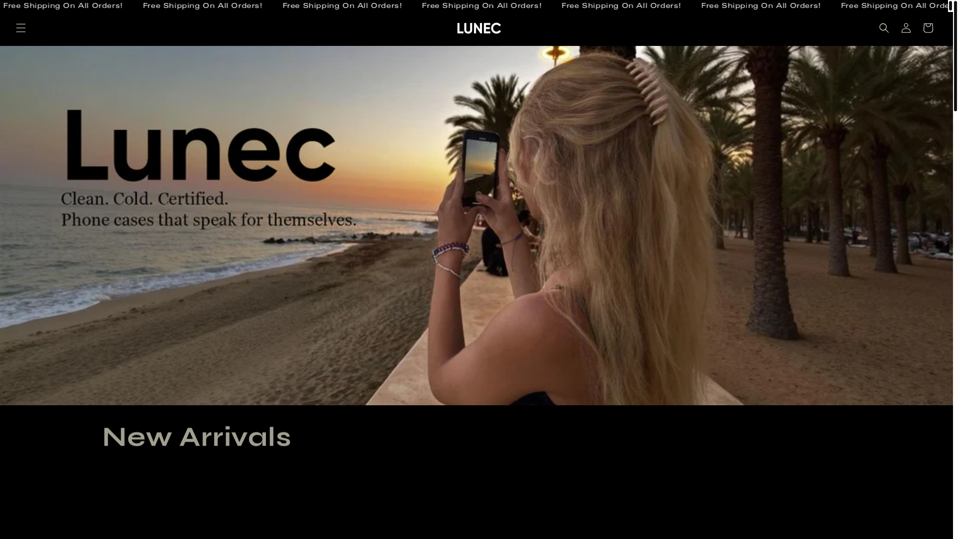 website screenshot of https://lunecstyle.com/