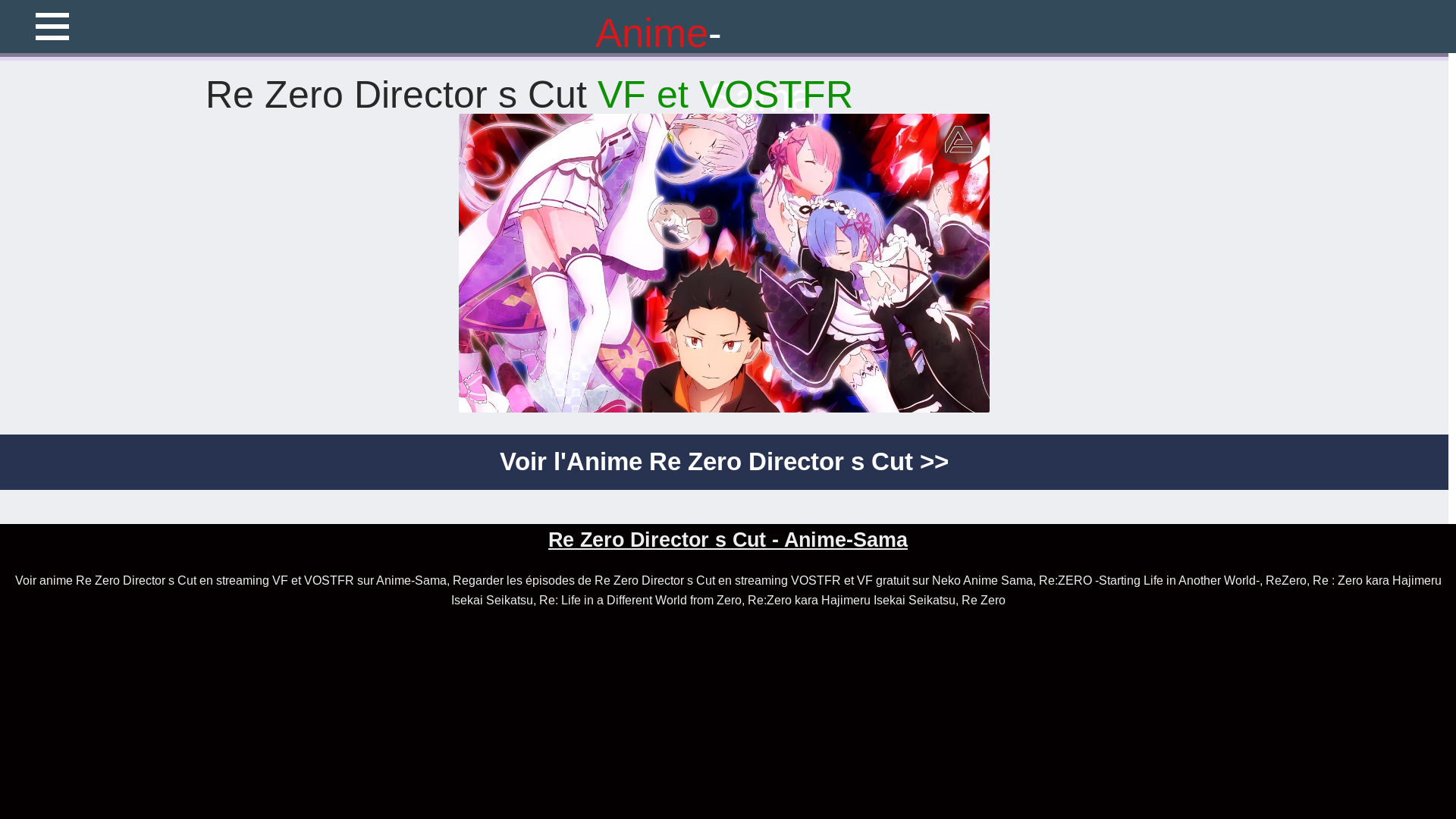 website screenshot of https://anime-sama-re-zero-director-s-cut.pages.dev/