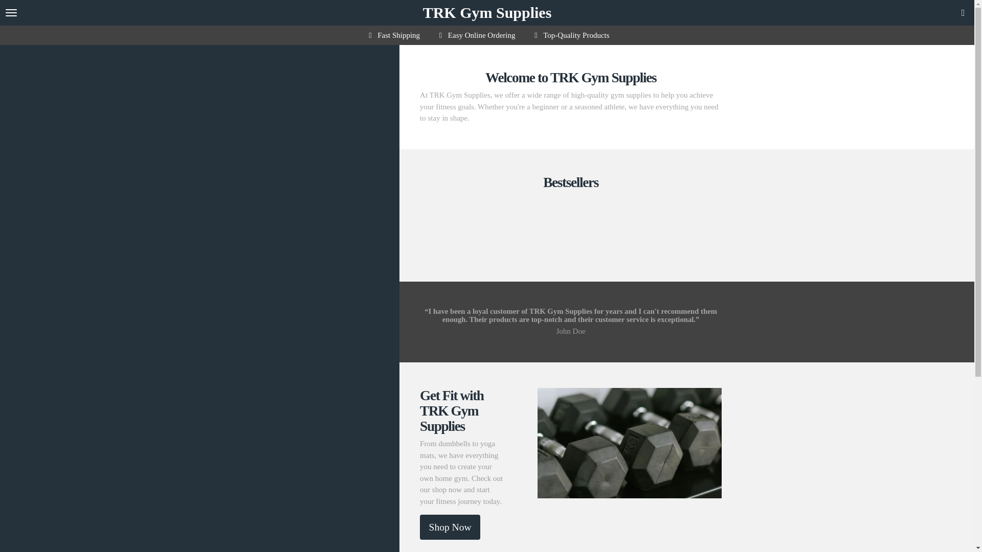 website screenshot of https://trkgymsupplies.com/