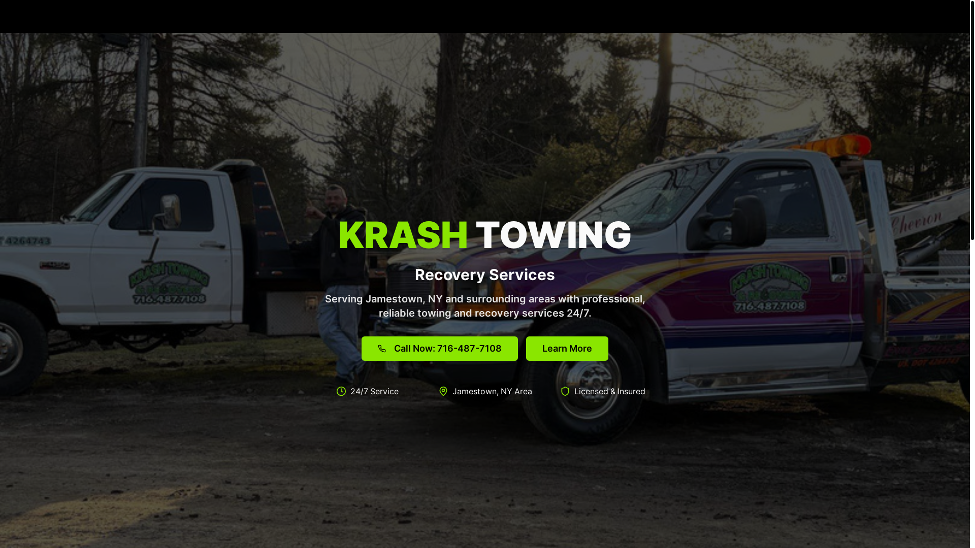 website screenshot of https://krashtowing.com/