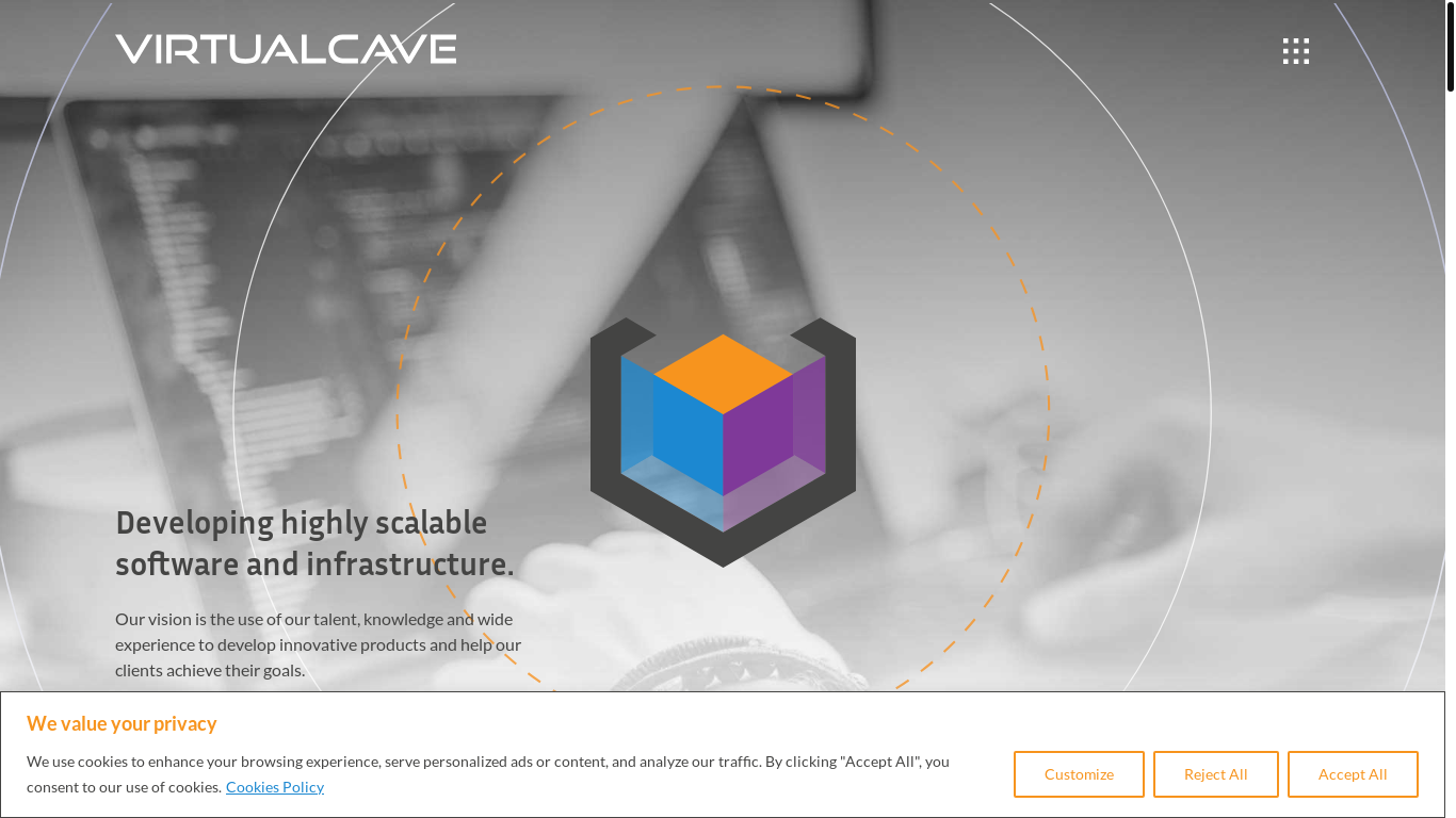 website screenshot of https://wearevirtualcavegroup.com/