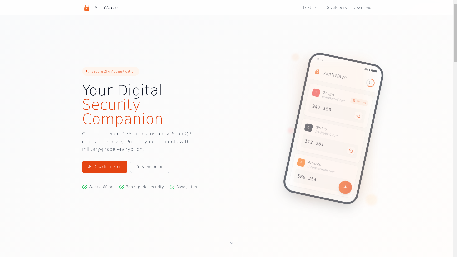 website screenshot of https://authwave-web.pages.dev/