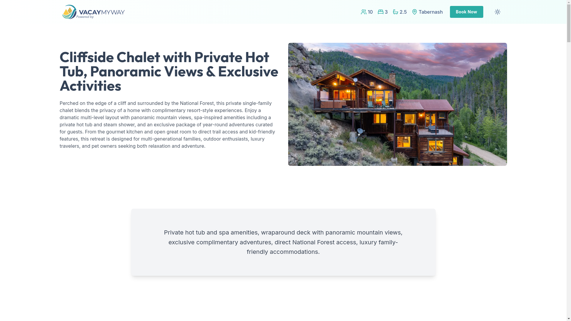 website screenshot of https://cliffsideviews.house/
