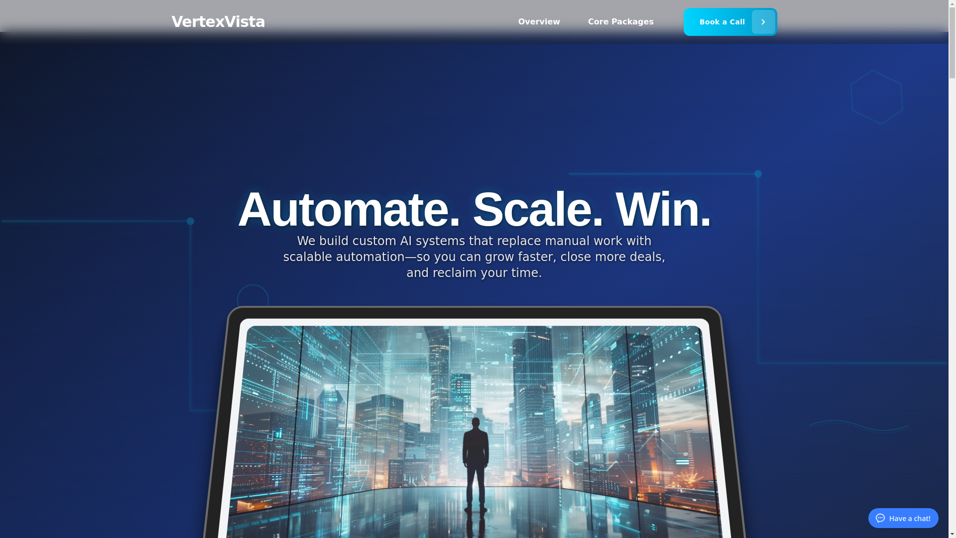 website screenshot of https://ai-vertexvista.co/