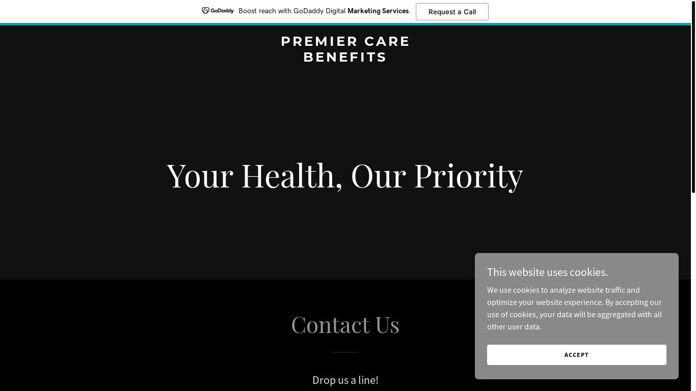 website screenshot of https://premiercarebenefits.com/