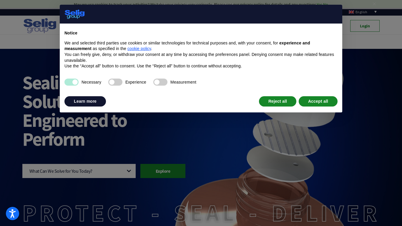 website screenshot of https://www.seliggroup.com/