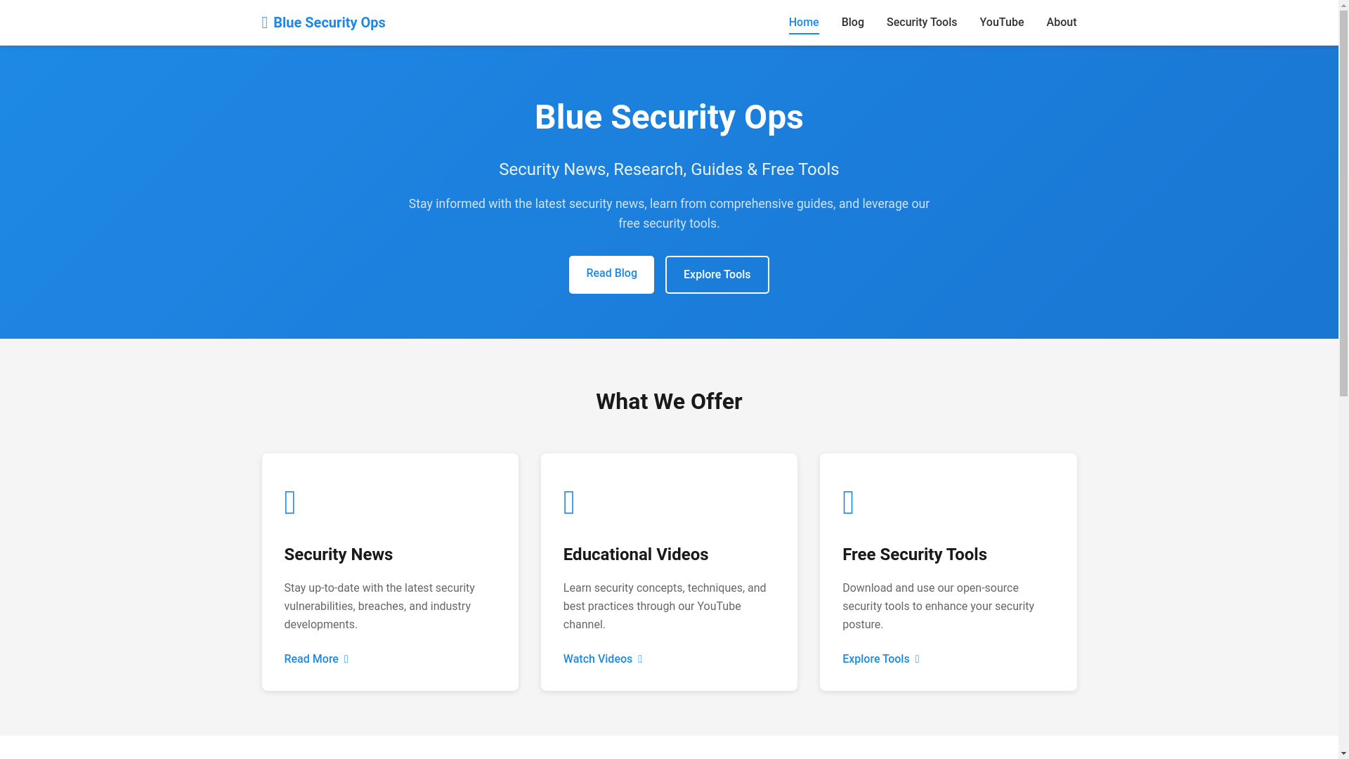 website screenshot of https://bluesecurityops.pages.dev/