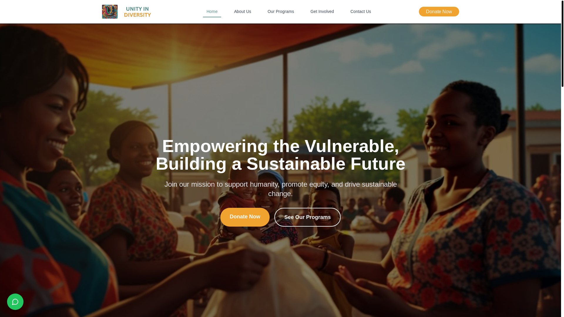 website screenshot of https://unityindiversitympcs.com.ng/