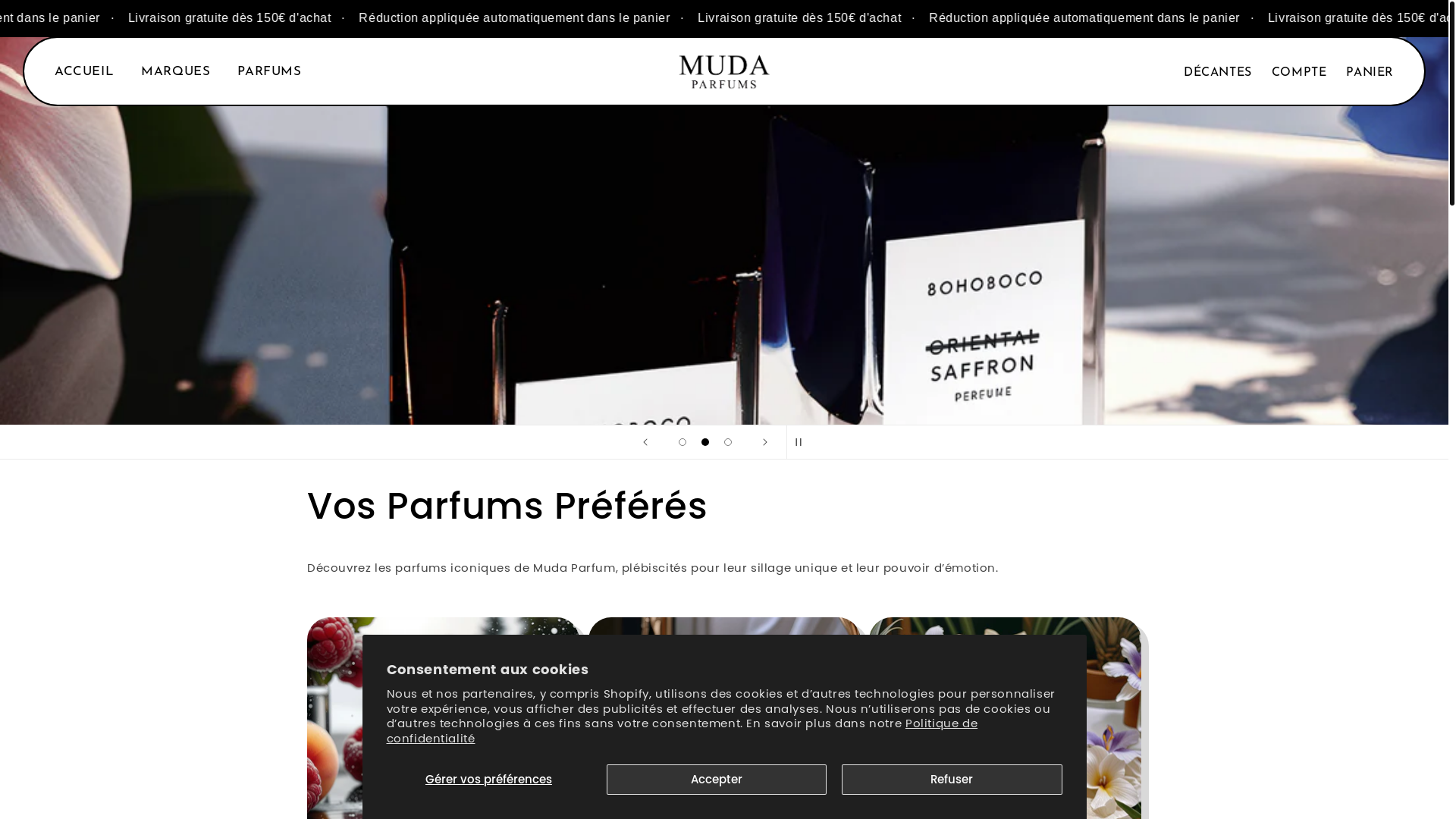 website screenshot of https://mudaparfum.fr/