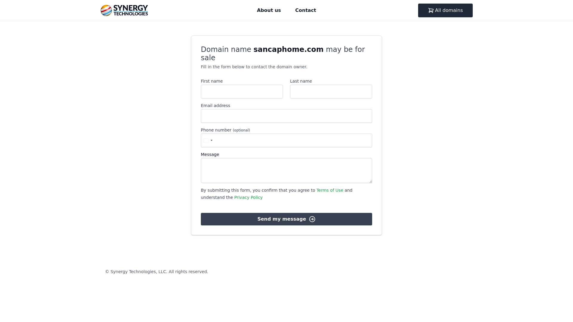 website screenshot of https://sancaphome.com/