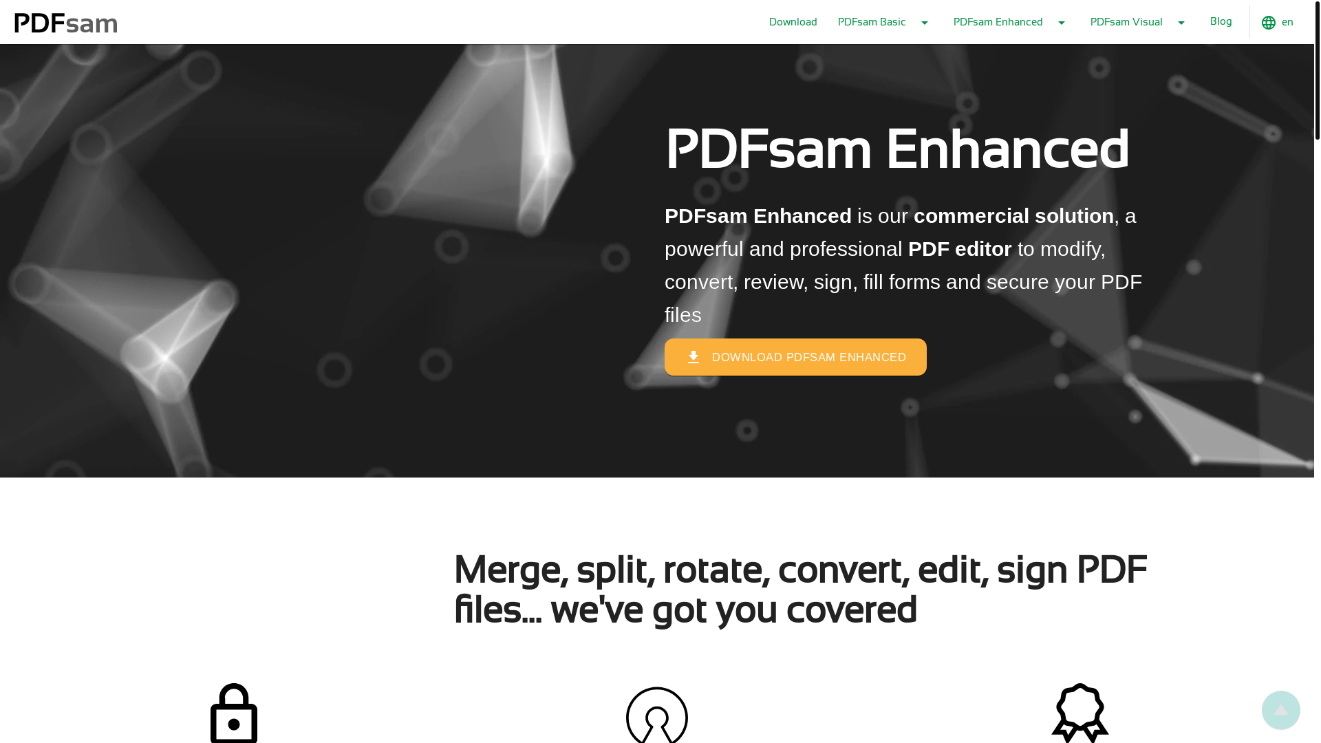 website screenshot of https://pdfsam.org/