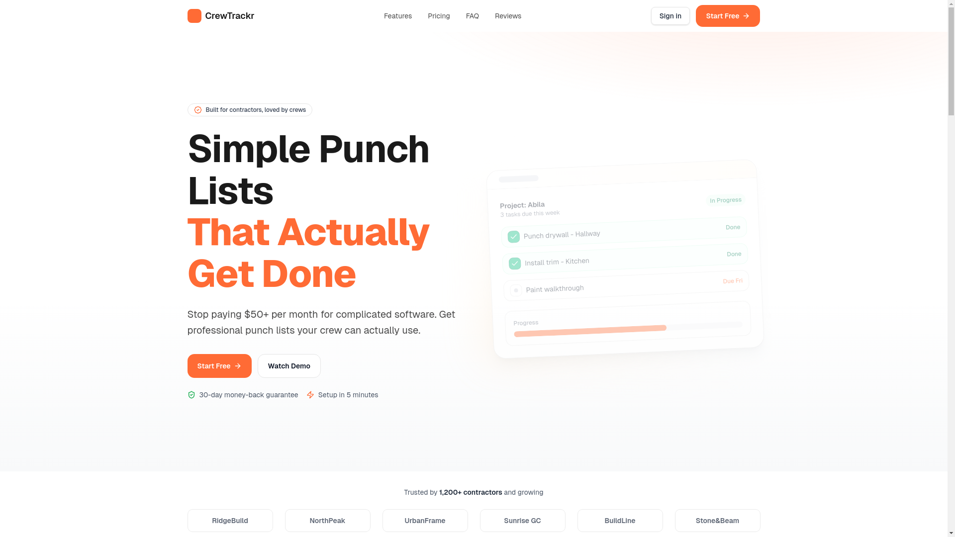 website screenshot of https://crewtrackr.com/