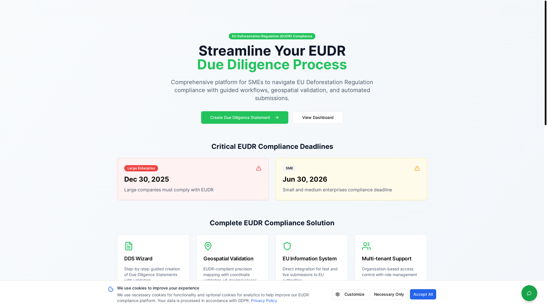 website screenshot of https://eudrpathway.eu/