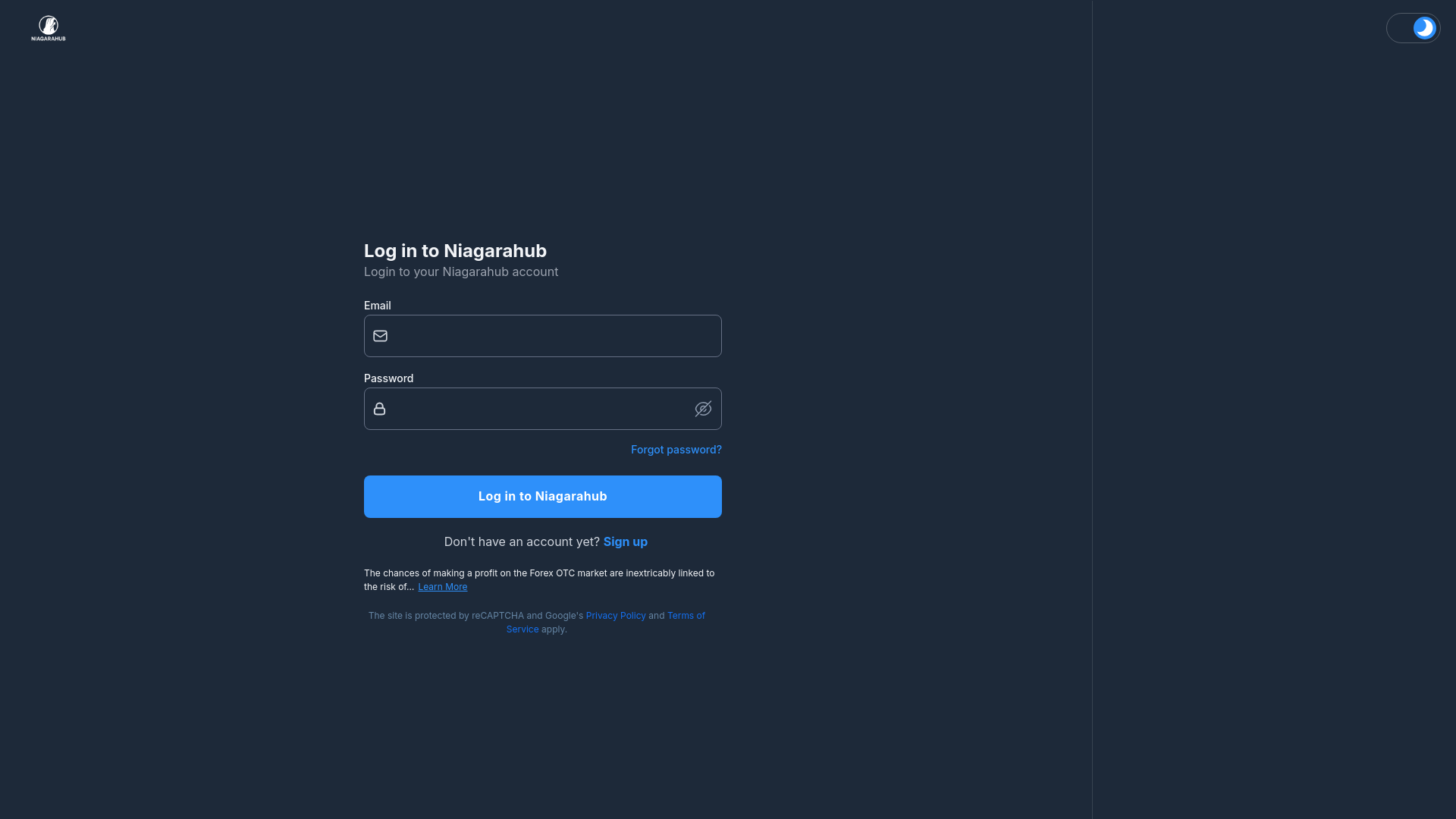website screenshot of https://portal.niagara-hub.com/platforms