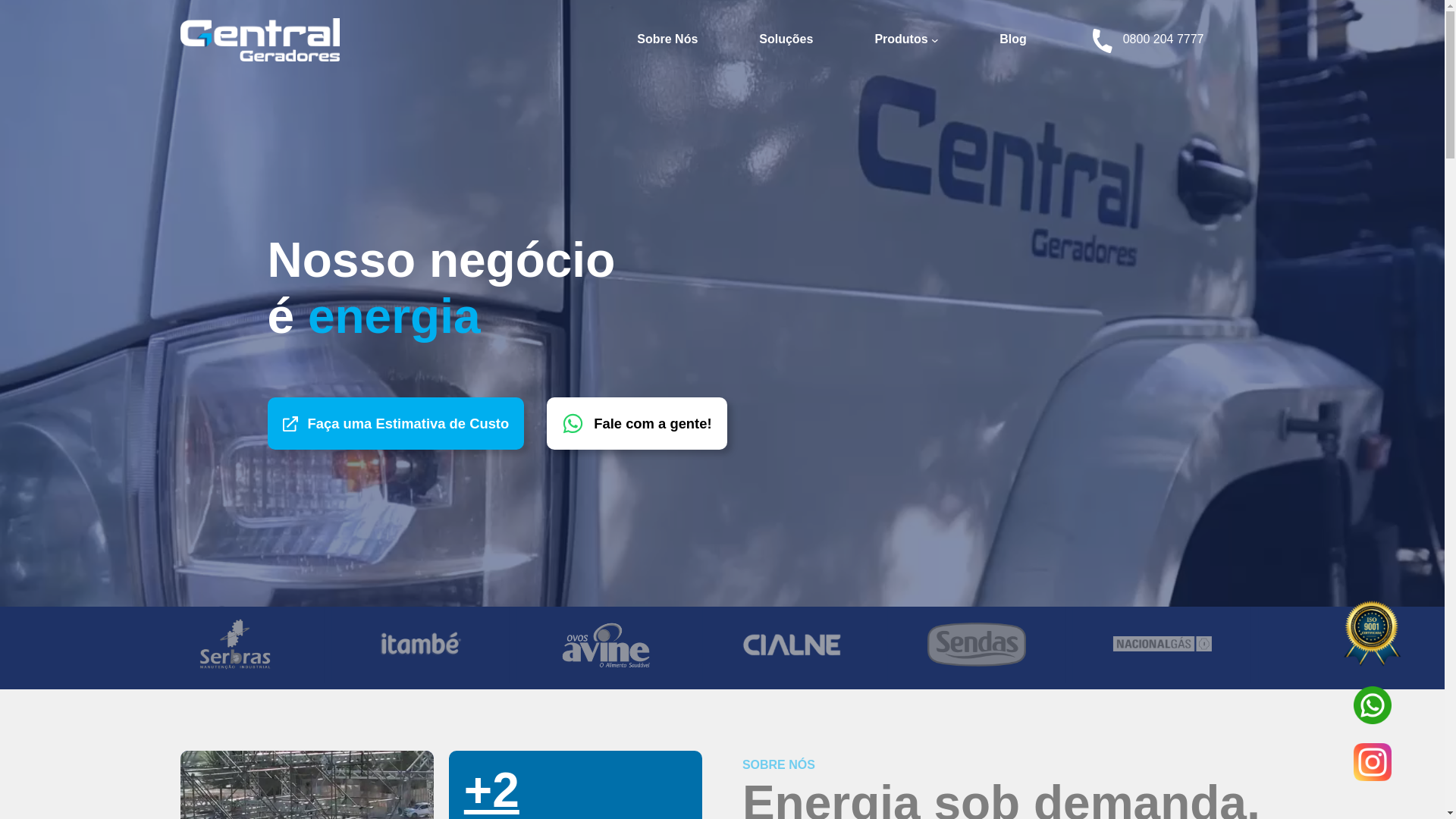 website screenshot of https://aluguelgeradoresbrasil.com.br/