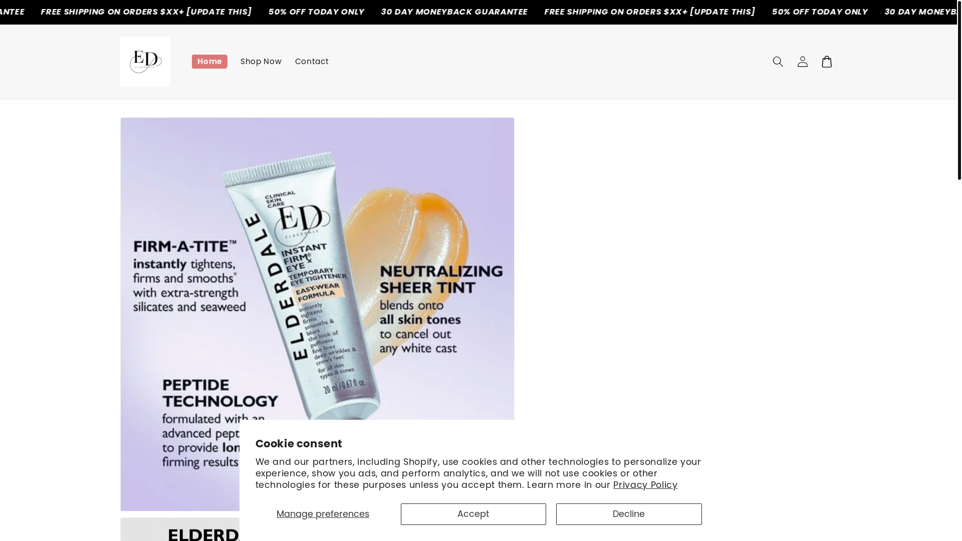 website screenshot of https://elderdale.us/