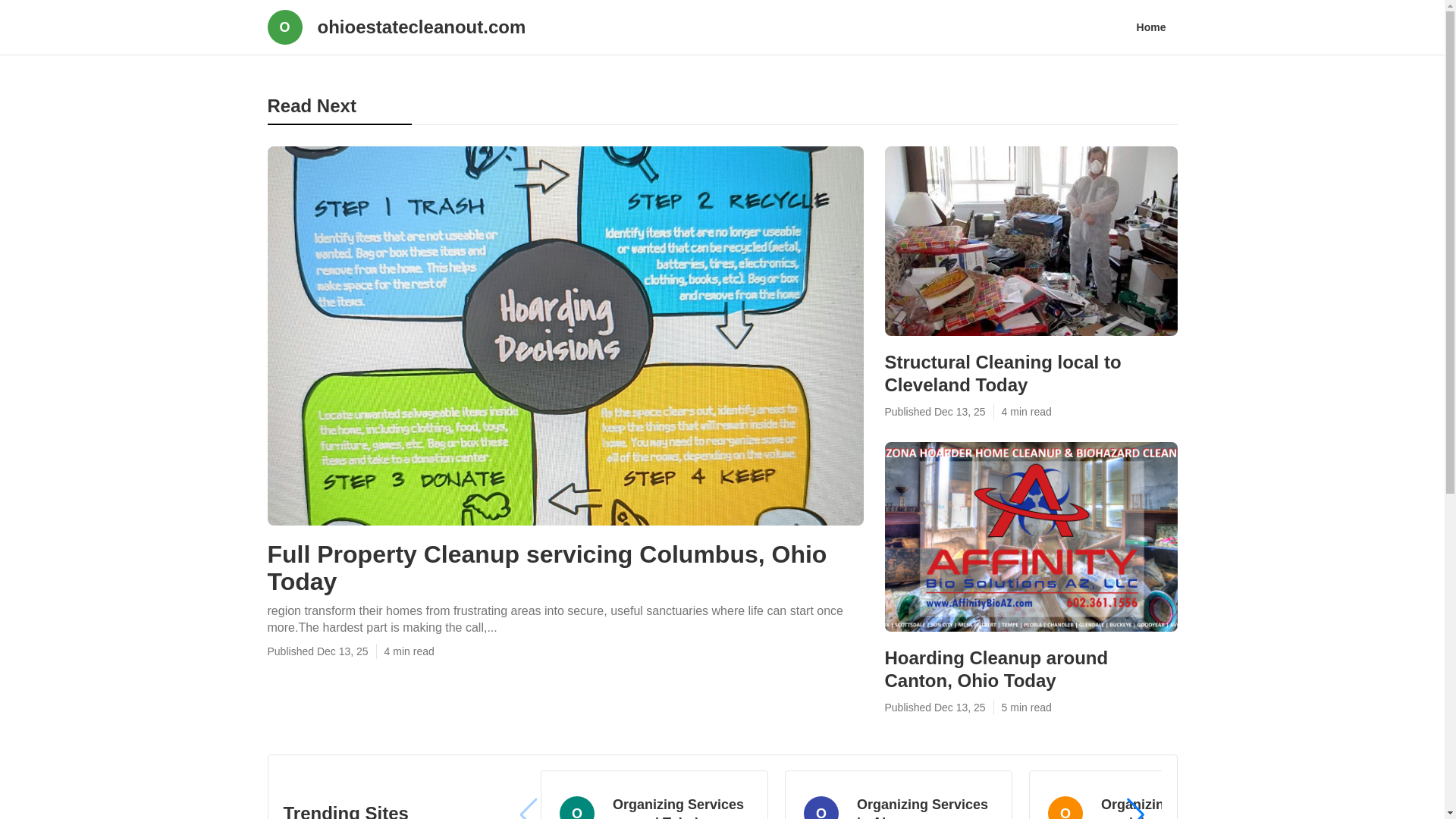 website screenshot of https://ohioestatecleanout.com/