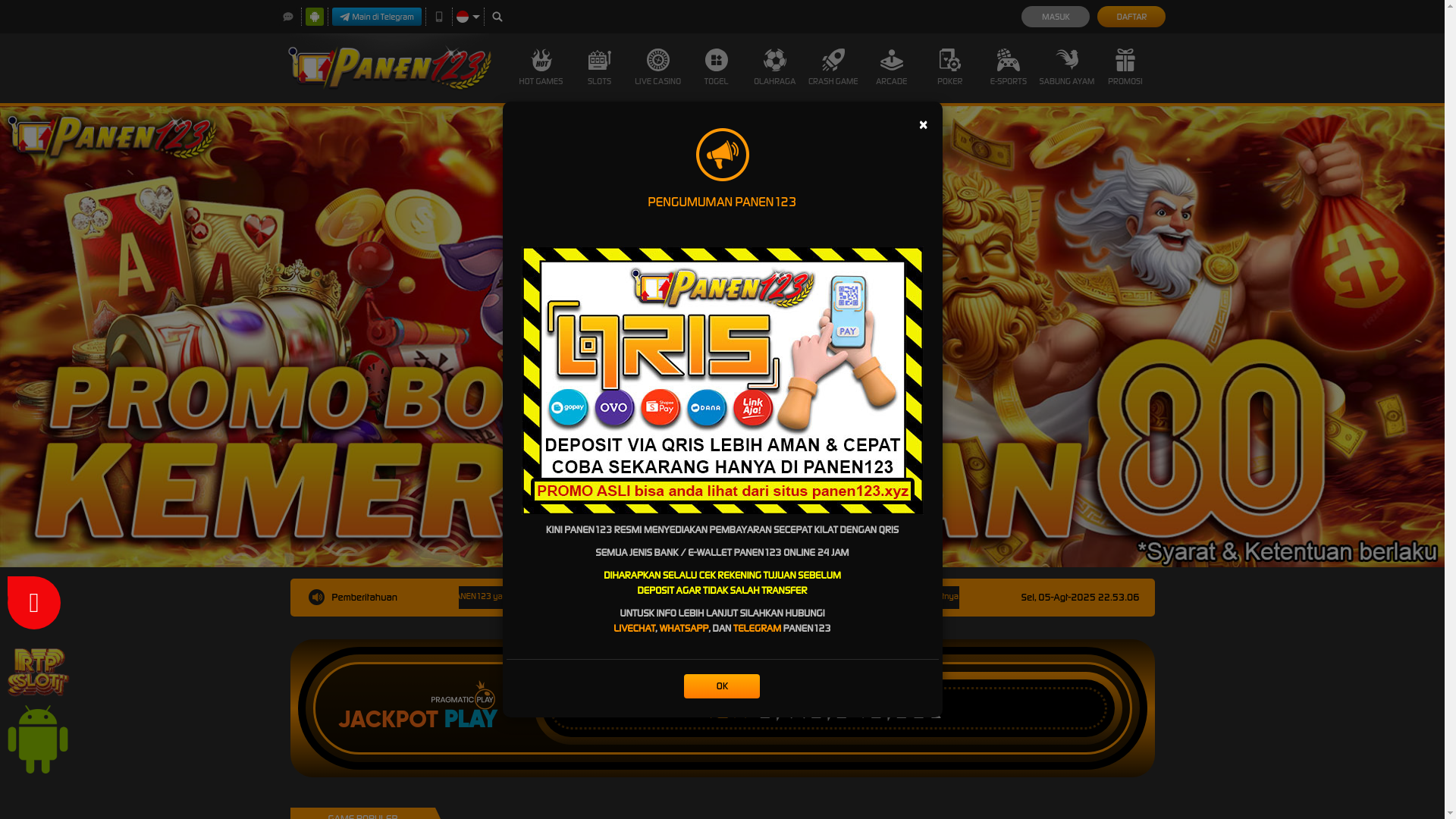website screenshot of https://panen123market.ink/