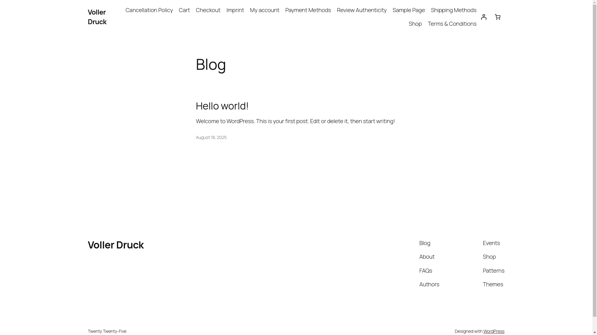 website screenshot of https://voller-druck.de/
