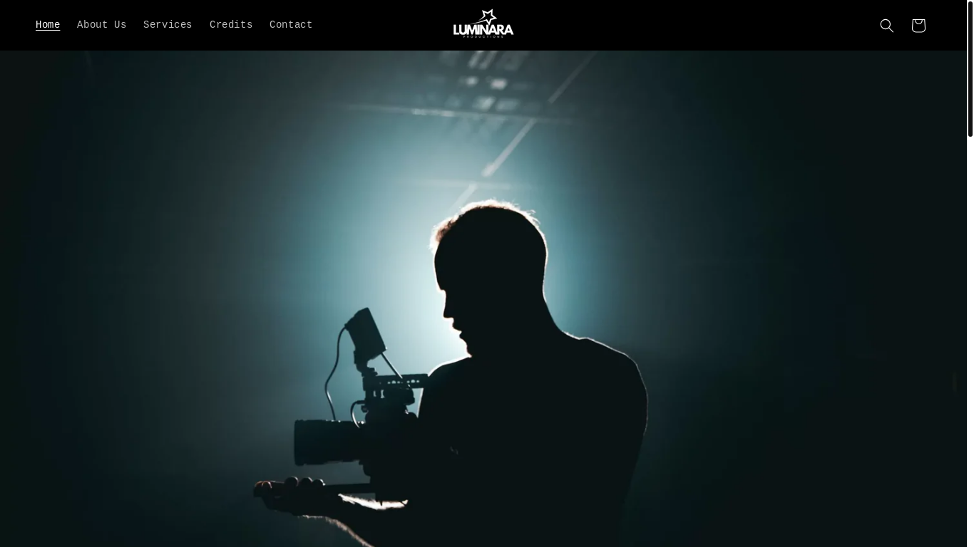 website screenshot of https://luminaraproduction.com/