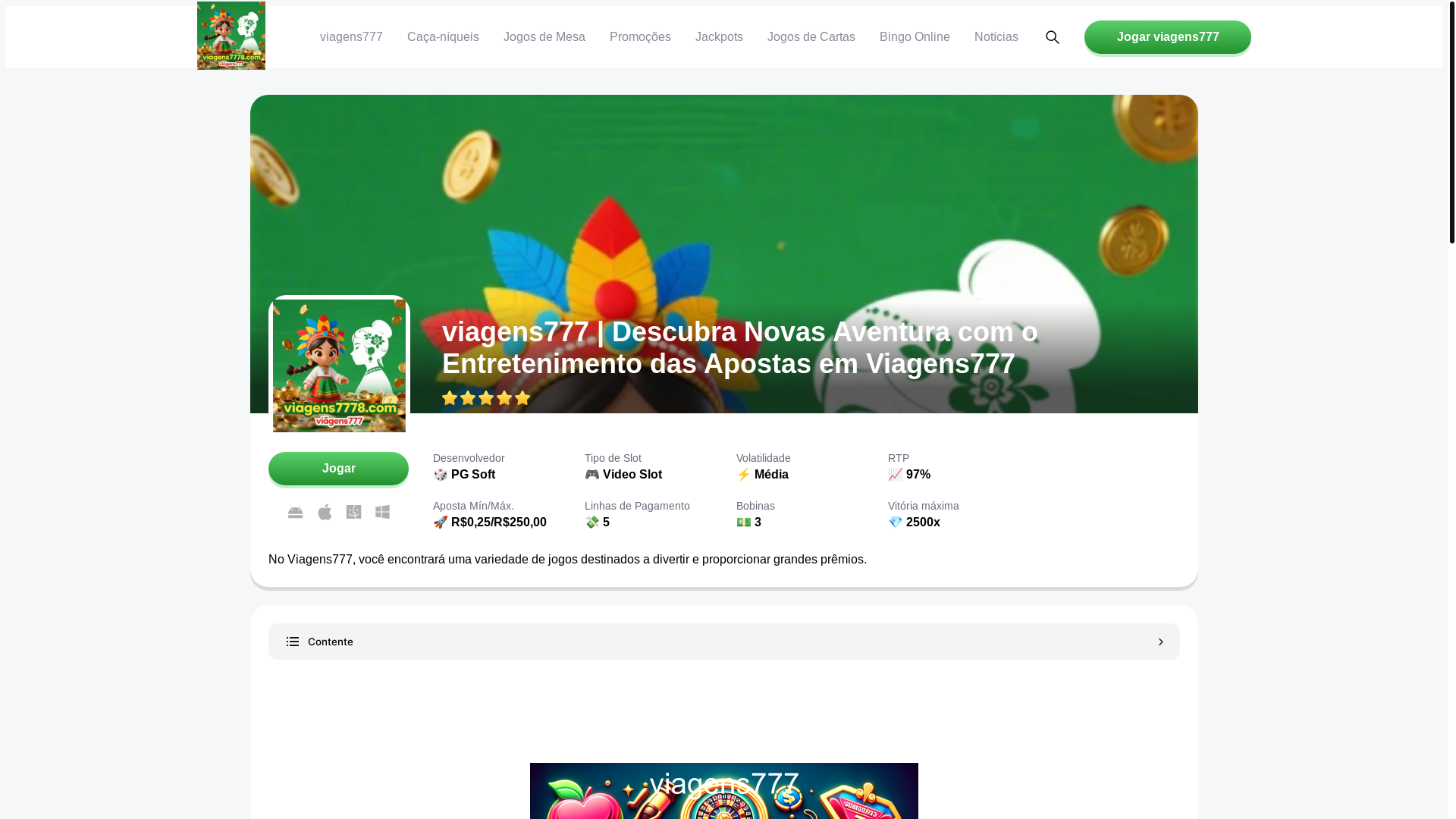 website screenshot of https://viagens7778.com/