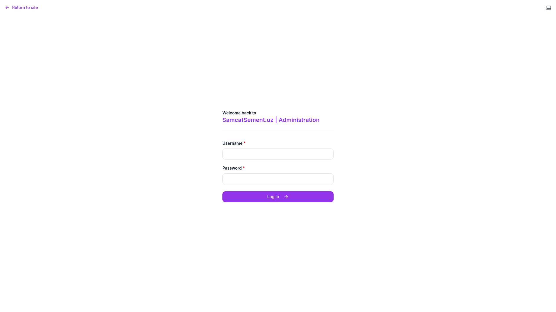 website screenshot of https://samcatsement.uz/