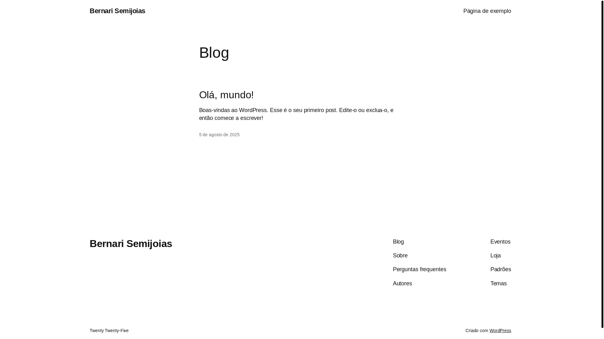 website screenshot of https://bernarisemijoias.com.br/
