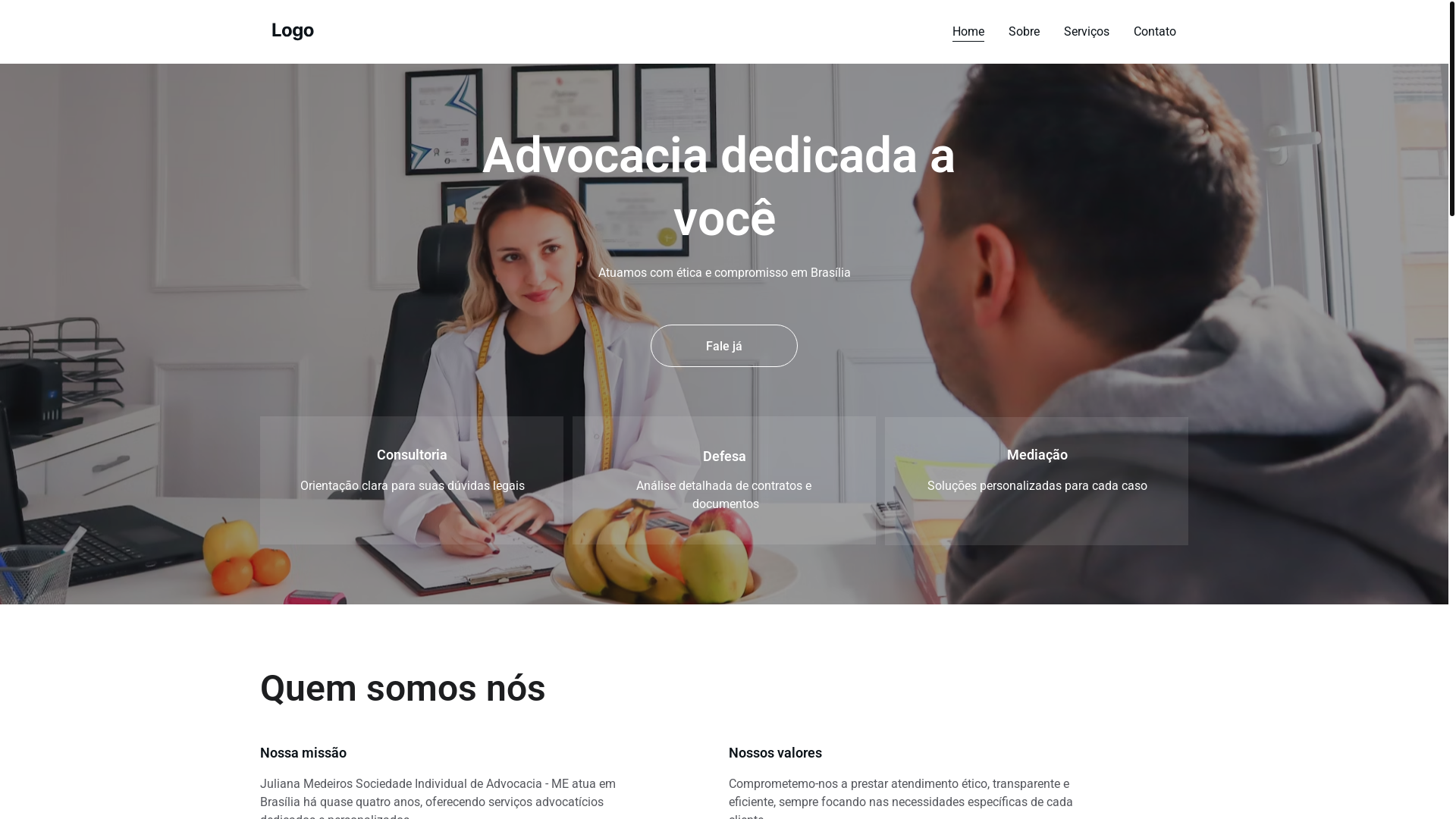 website screenshot of https://julianamedeirossociedadeindividualdeadvocacia.online/