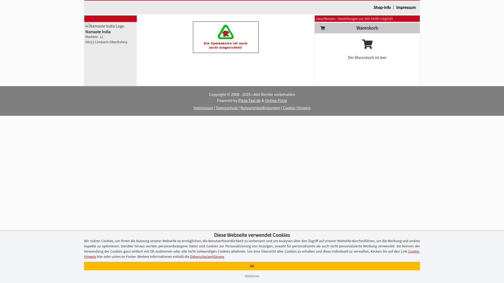 website screenshot of https://namasteindia-limbach-oberfrohna.de/