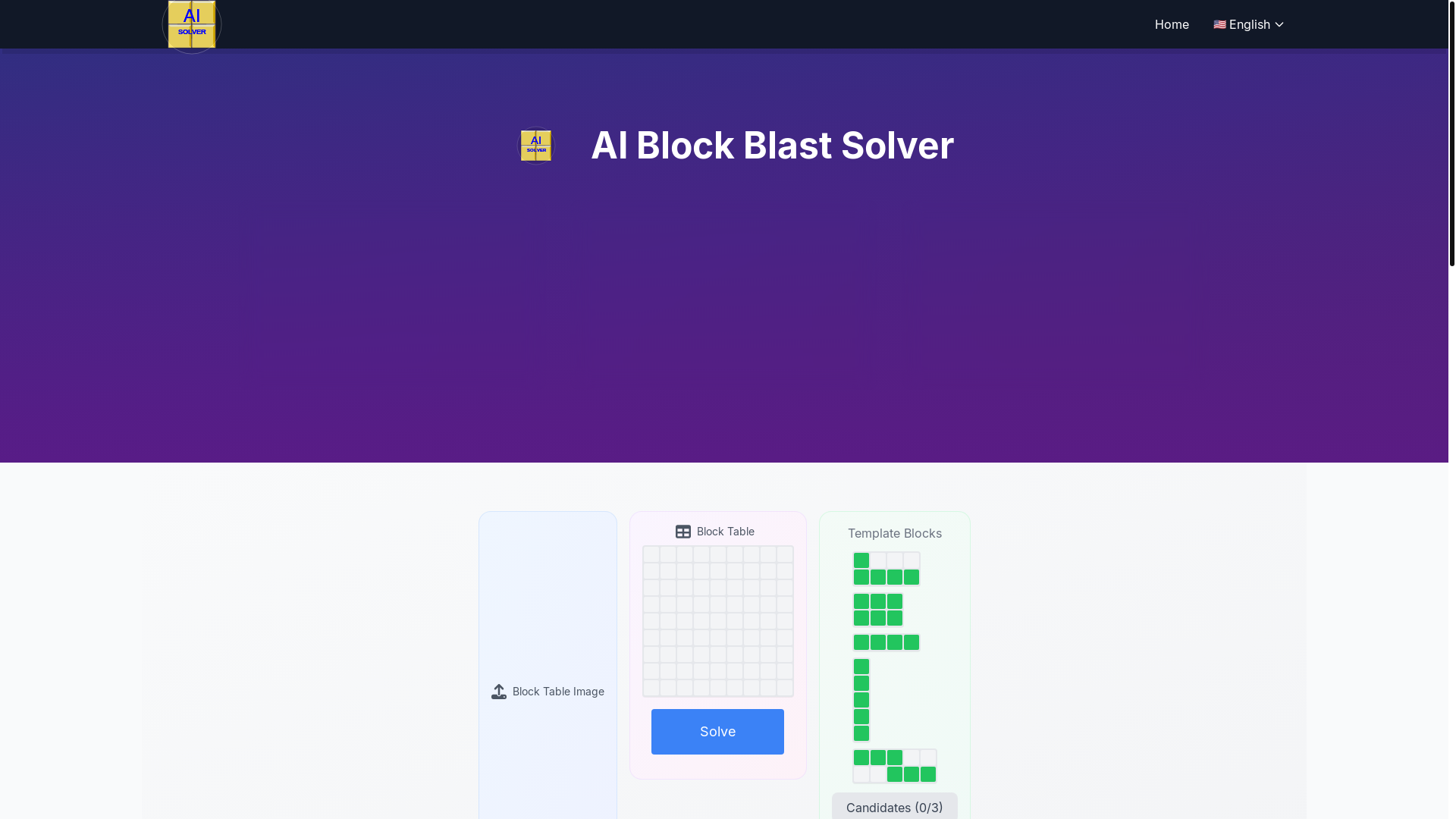 website screenshot of https://game-blockblastersolver.pages.dev/